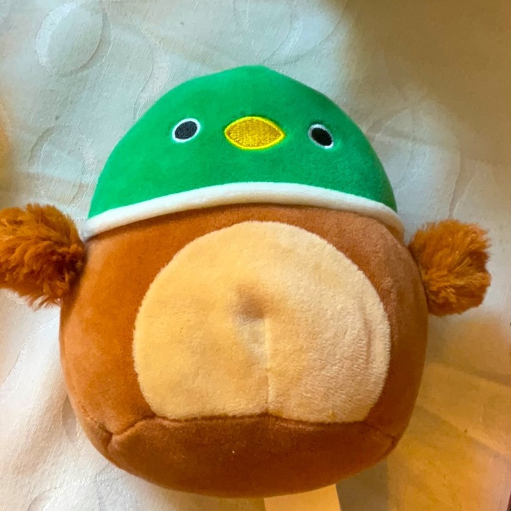 Squishmello Green and Brown Plush Bird Toy